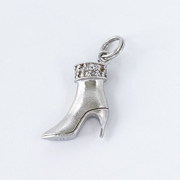 Vintage Sterling Silver 925 High-Heel Shoe Pendant | Dainty Shoe Charm - Picture 2 of 10